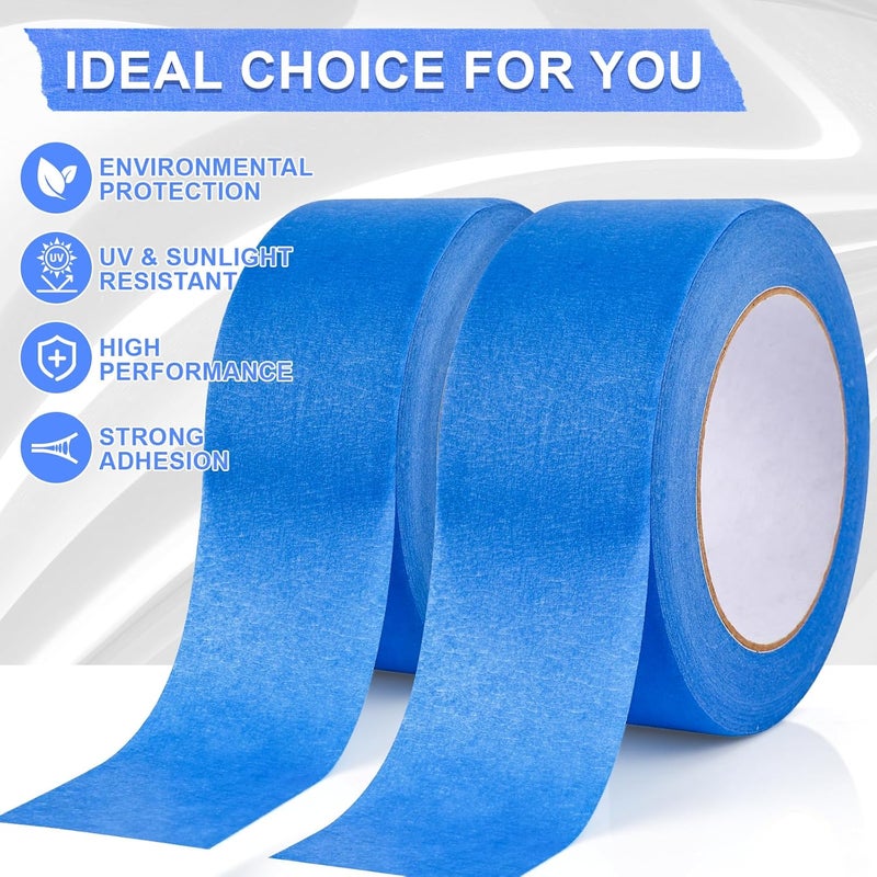 NEOACT 16 Rolls Painters Tape 2 Inch Wide,Multi-Surface No Residue Blue Masking Tape for Walls Painting,Packing,Labeling,DIY Crafts,2 Inch x 55 Yards(880 Yards Total) - Image 3